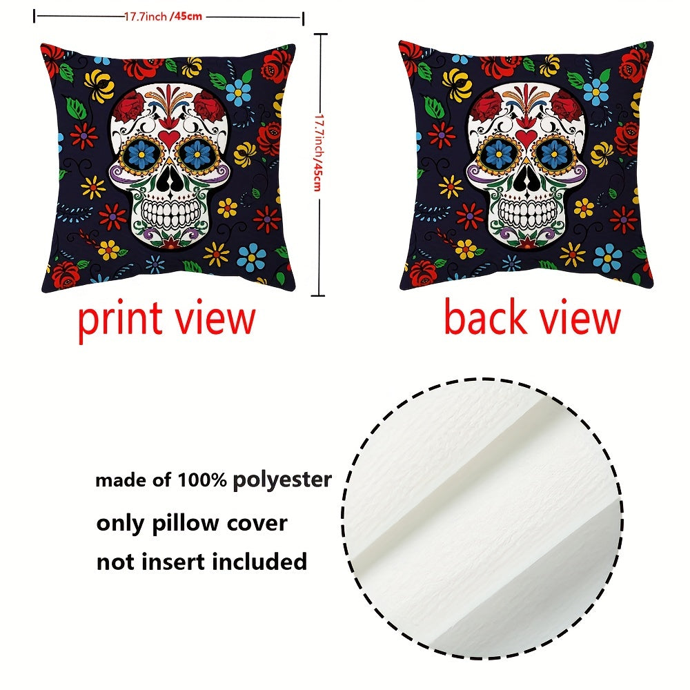 Colorful Flower Printed Throw Pillow Covers