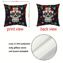 Colorful Flower Printed Throw Pillow Covers