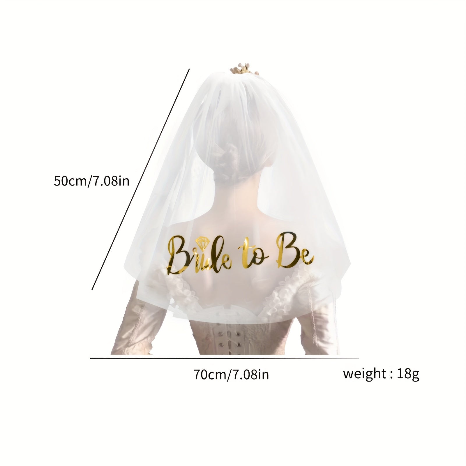 Bride to Be Heat Transfer Bridal Veil Polyester Lightweight & Portable