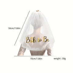 Bride to Be Heat Transfer Bridal Veil Polyester Lightweight & Portable