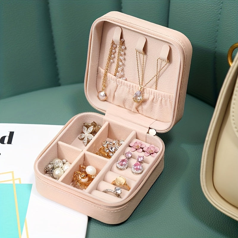 Mini Jewelry Organizer Case Portable PU Leather Storage Necklace Box