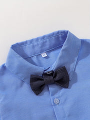3pcs Baby Boys Bowtie Shirt & Vest & Pants Gentleman Set
