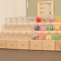 1pc Dollhouse Food Play Transparent Display Box Model Accessory