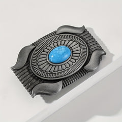 Vintage Striped Belt Buckle Geometric Western Cowboy Accessories