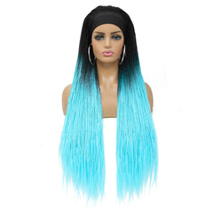 Ombre Box Braided Headband Wig for Women