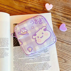 Cartoon Pattern Zipper Storage Bag Portable Sanitary Napkin Bag