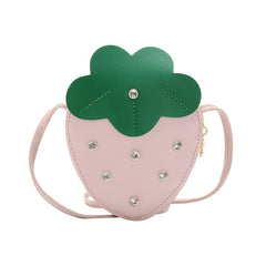 Strawberry Zipper Shoulder Bag Messenger Bag Coin Purse Wallet Chain Crossbody B