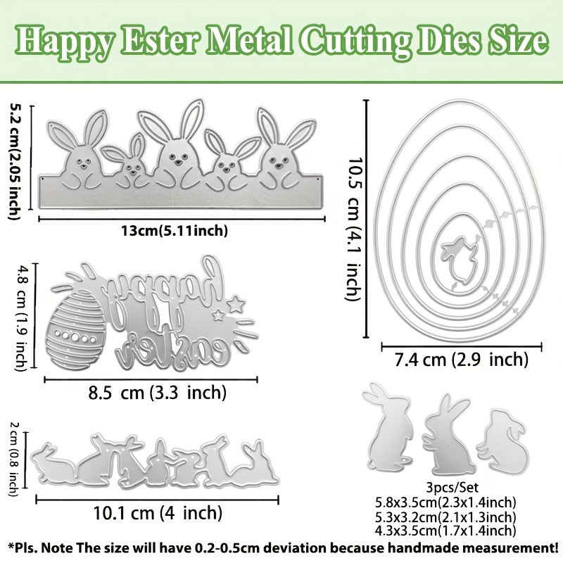 1pc Easter Cutting Dies Bunny Egg Die Happy Easter Metal Die C