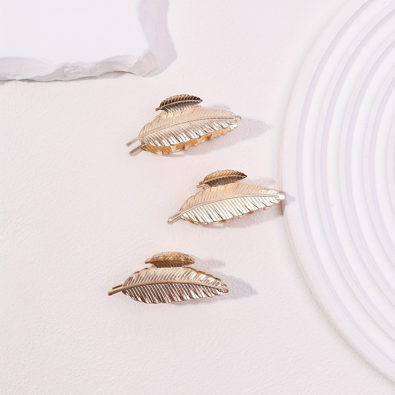 3pcs Leaf Shaped Hair Claw Ponytail Holder
