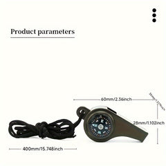 2pcs Outdoor Survival Whistle 3 in 1 Emergency Survival Whistle With Compass