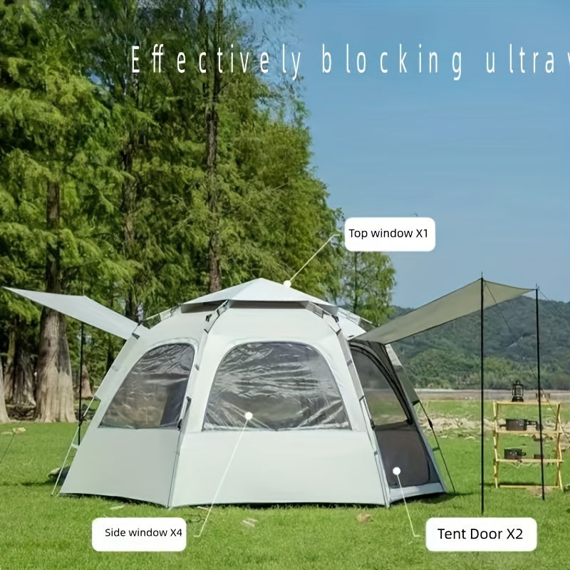 Durable Waterproof Camping Tent with Two Doors and Four Windows