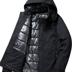 Men's Thick Warm Cotton Hooded Jacket for Winter