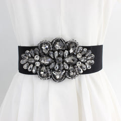 Vintage Rhinestone Elastic Band Dress Belt for Her