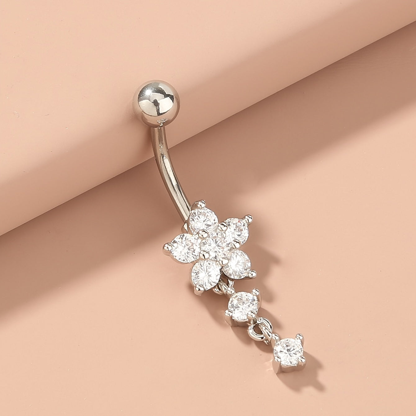Flower Shape Tassel Belly Button Ring Body Piercing Jewelry