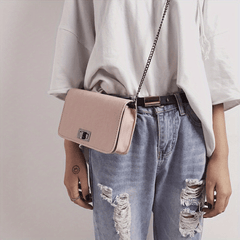 PU Leather Shoulder Bag Casual Chain Crossbody Bag