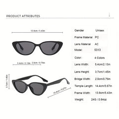 Y2K Cat Eye Sunglasses Retro Vintage UV400 Sun Shades Glasses
