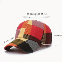Unisex Plaid Flower Peaked Cap Baseball Cap Sun Hat