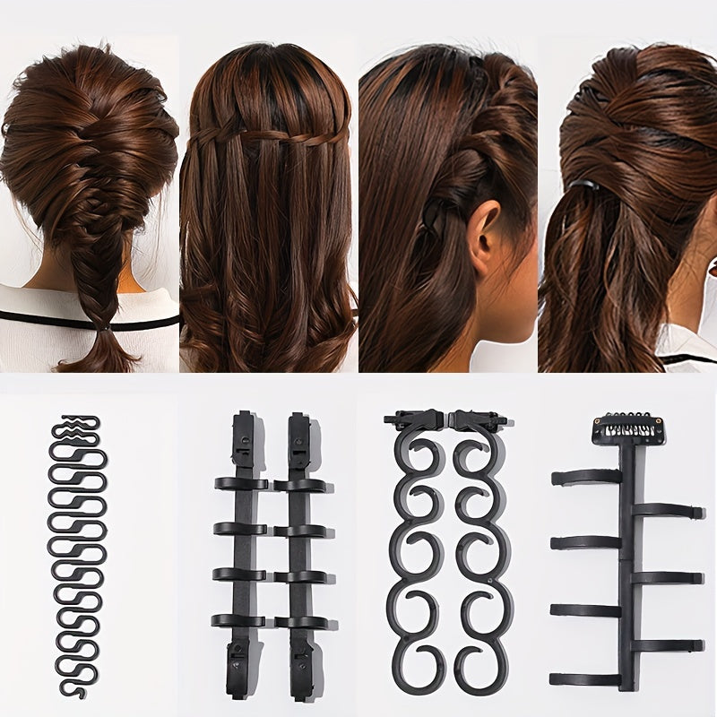 6pcs Women's Hair Braiding Tool Holder Donut Hair Accessories