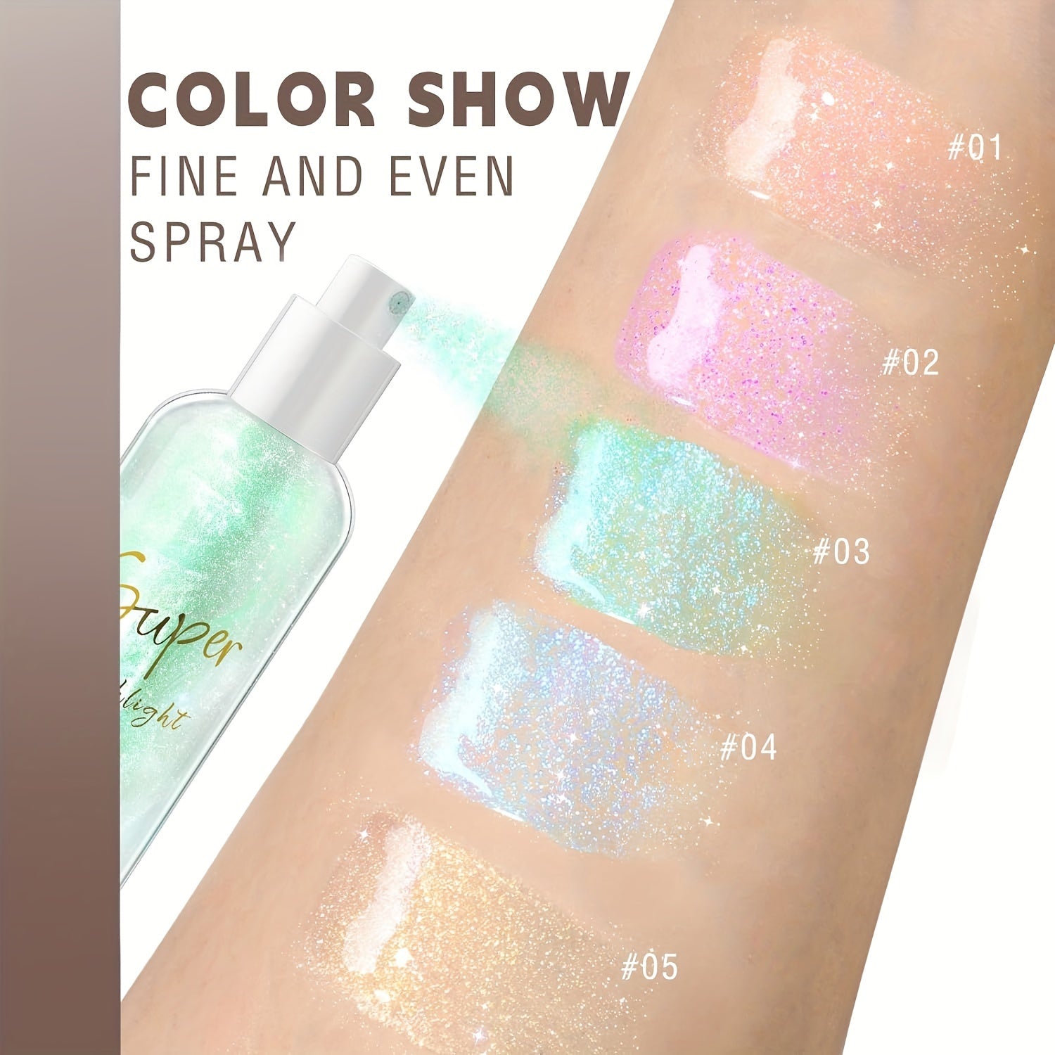 Radiant Body Highlight Spray Fine Glittery Shimmer Iridescent Stage Makeup