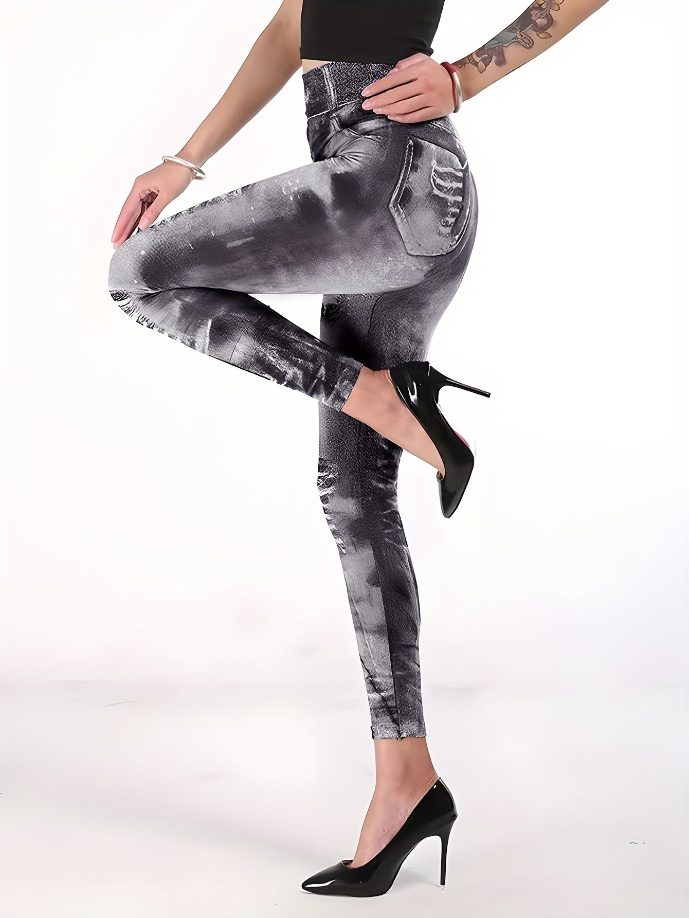 Snake Skin Print Yoga Pants High Waist Leggings Women's Activewear