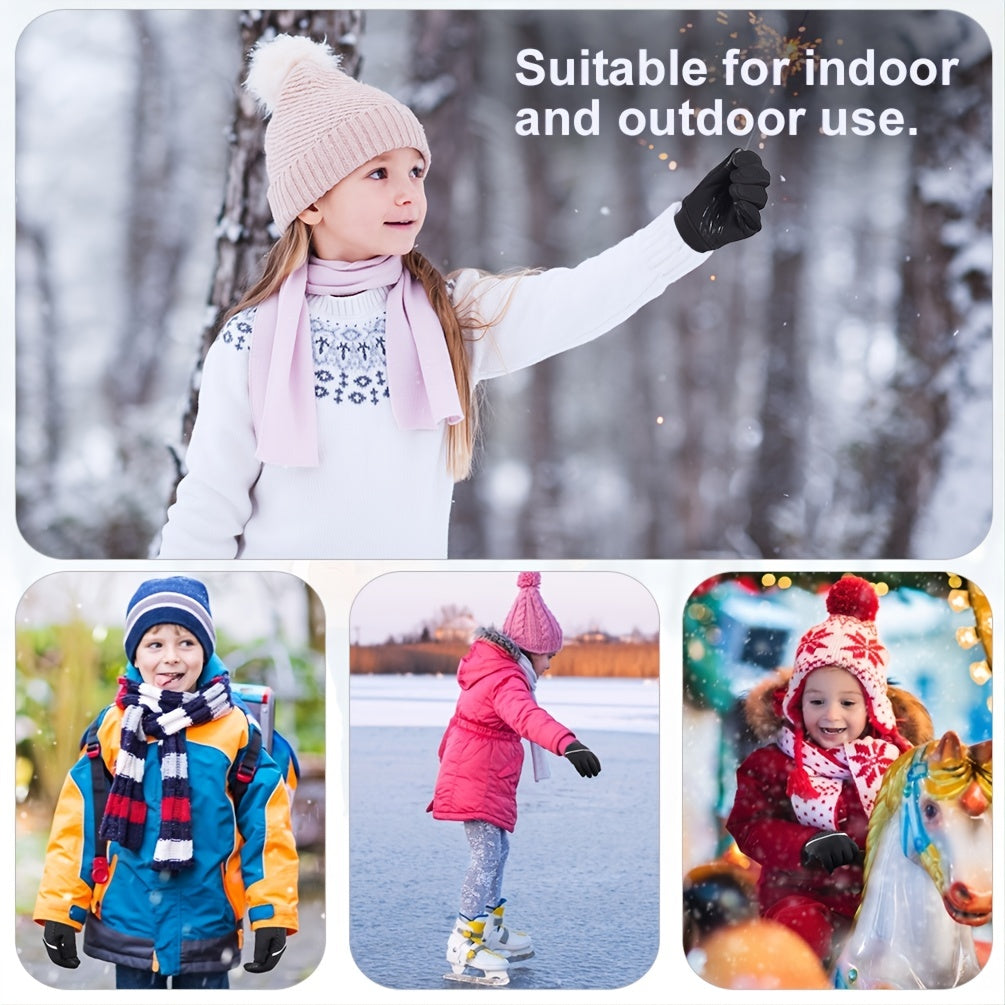 Kids Winter Gloves with Touch Screen & Reflective Designs