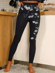  Colorful Graphic Print High Rise Skinny Leggings