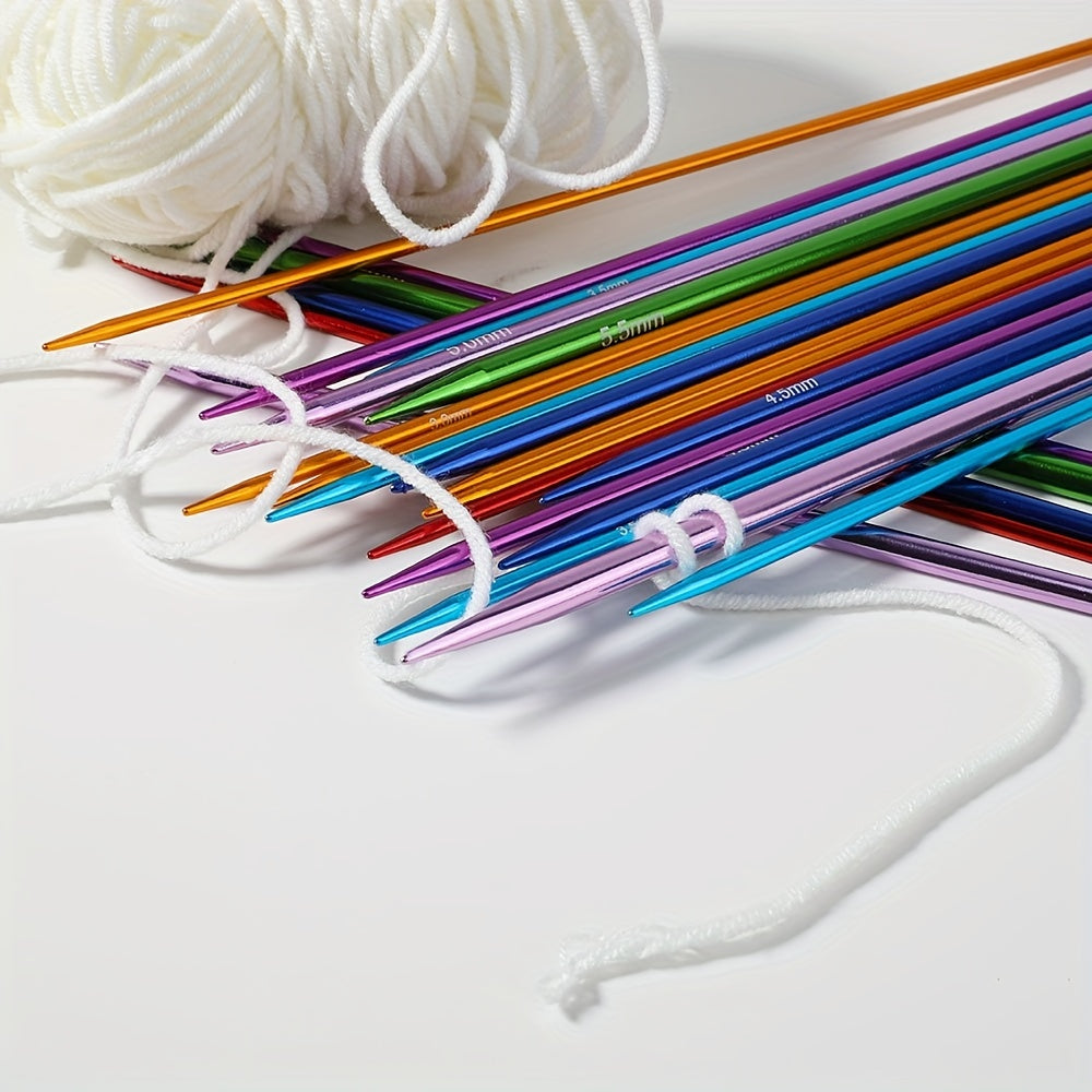 32pcs Colorful Aluminum Knitting Needles Set - 2.75mm-6.0mm