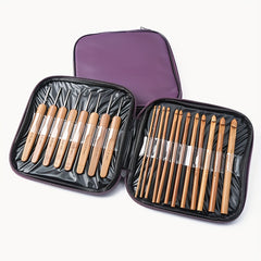 20pcs Bamboo Handle Crochet Set DIY Knitting Needle For Arthritic Hands