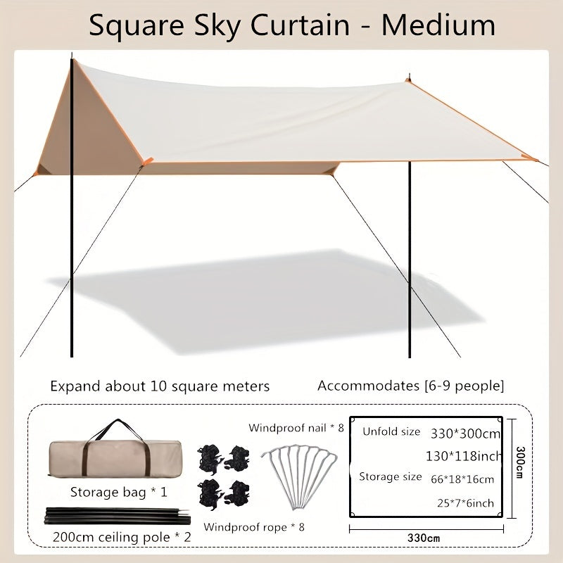 Thickened Canopy Tent Waterproof Sunshade Portable Butterfly Shape Camping