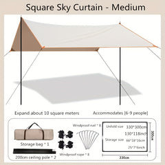 Thickened Canopy Tent Waterproof Sunshade Portable Butterfly Shape Camping