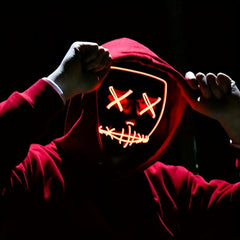 Men's LED Luminous Cyberpunk Tech Mask for Halloween Dress-Up