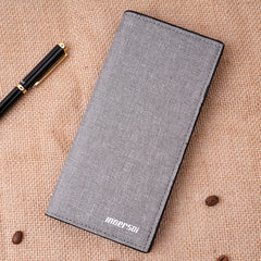 Men's Slim Canvas Long Wallet with 13 Card Slots