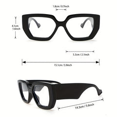 Clear Lens Cat Eye Glasses - Square Frame Specs