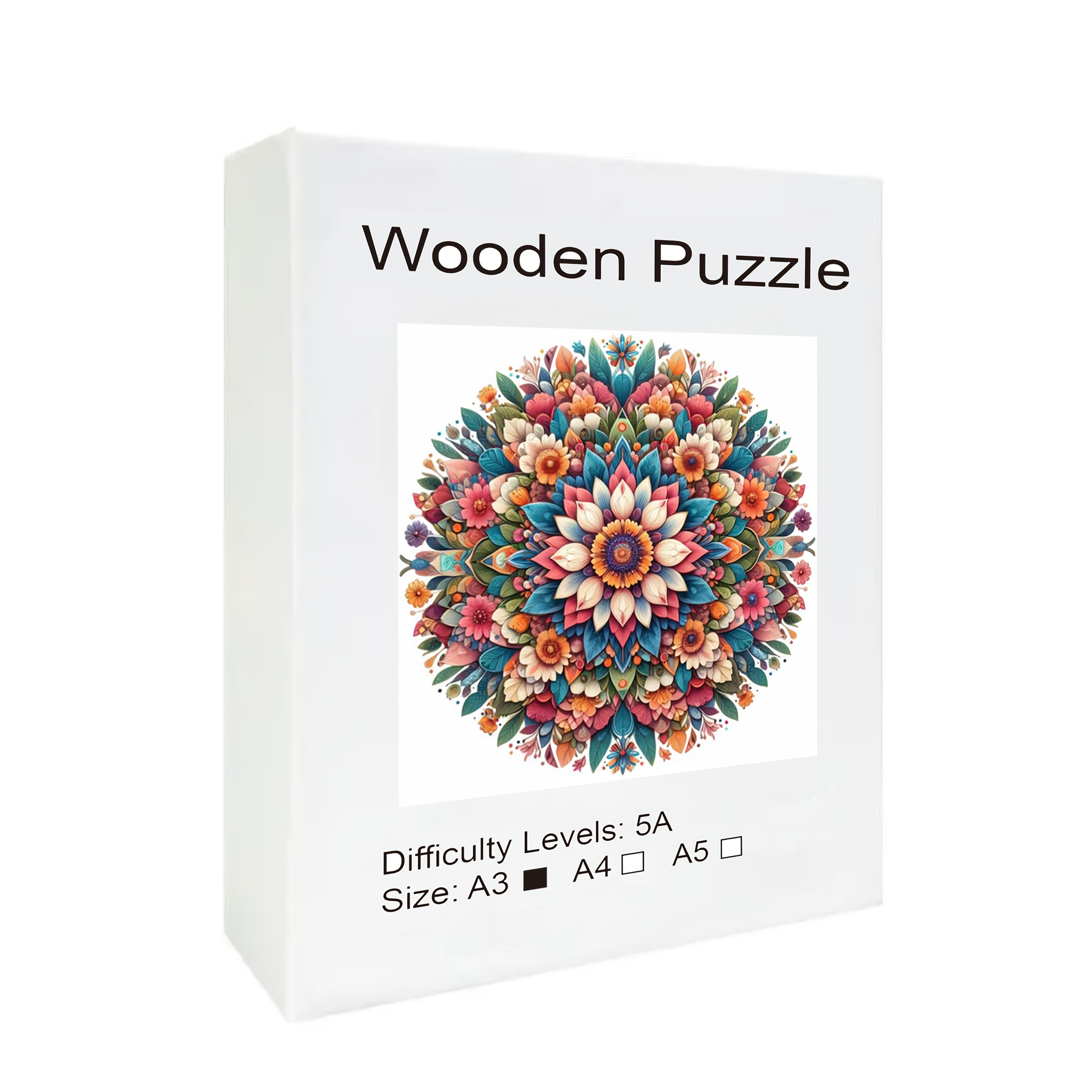 Intricate Floral Wreath Wooden Puzzle - Ideal for Adults - Great Gift Idea