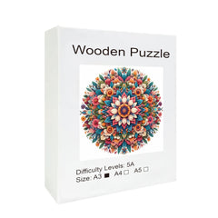 Intricate Floral Wreath Wooden Puzzle - Ideal for Adults - Great Gift Idea