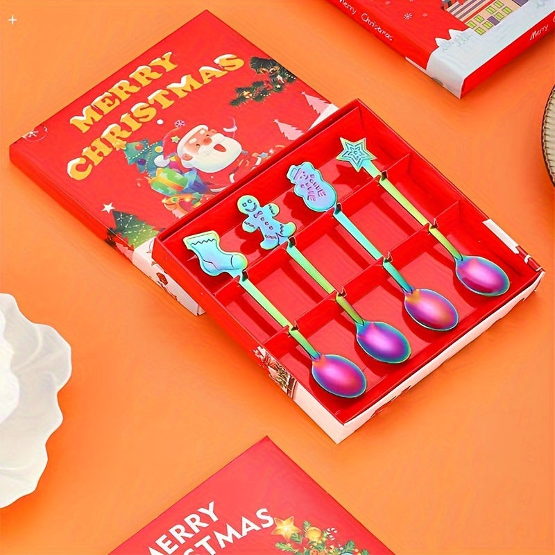 Christmas Snowman Fawn Stainless Steel Spoon Set