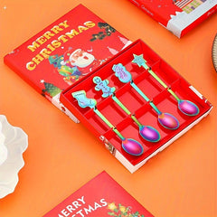 Christmas Snowman Fawn Stainless Steel Spoon Set