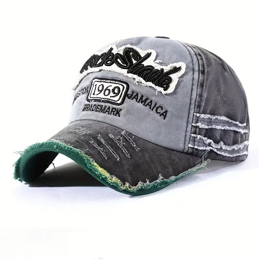 Vintage Washed Embroidered Baseball Cap Sunscreen Hat for Men & Women