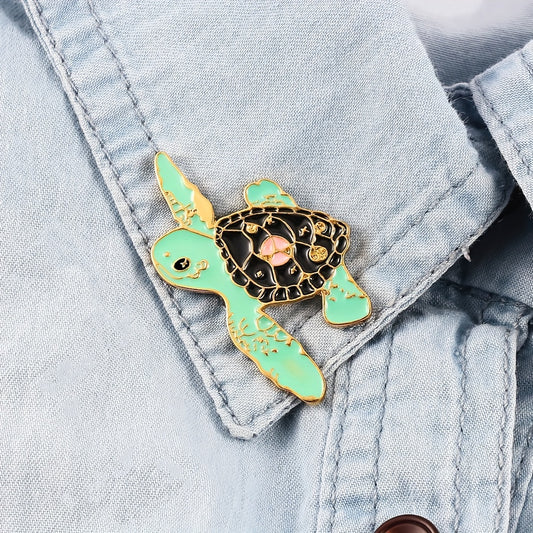 Cartoon Turtle Brooch For Men Creative Pins