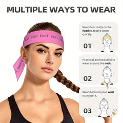 Bright Pink Non Slip Workout Headband Sweat Wicking Stretchy & Breathable