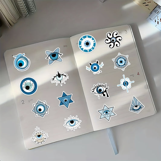 60pcs Evil Eye Stickers for Water Bottle Car Computer & More
