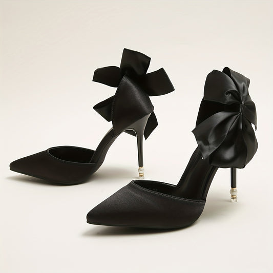 Women's Bowknot Stiletto Heel Point Toe Shoes