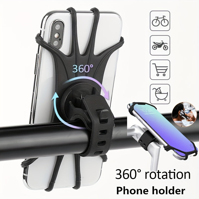 Stroller Cell Phone Holder 360 Rotation Silicone Handlebar Case