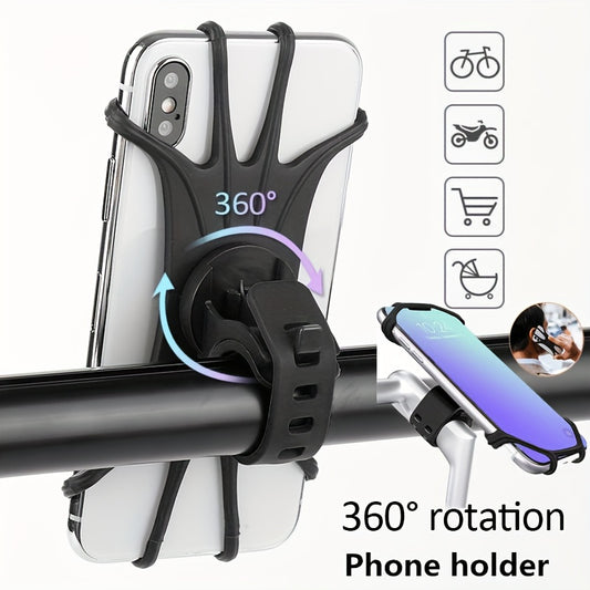 Stroller Cell Phone Holder 360 Rotation Silicone Handlebar Case