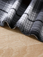Girl's Plaid Bodycon Dress for Party - Long Sleeve