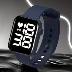 Kids Glow Square Electronic Watch with Silicone Strap