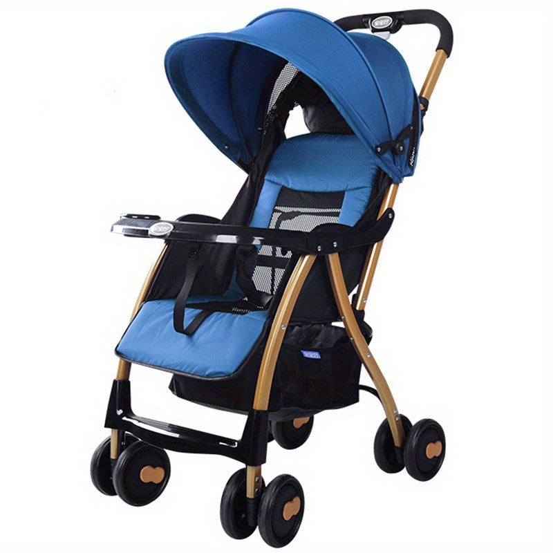 Panoramic Sunroof Awning Baby Stroller with One-handed Folding