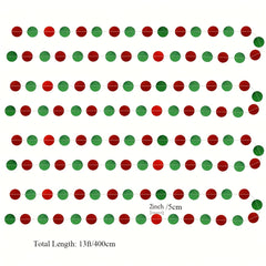 Red & Green Circle Dots Garland Christmas Party Decorations