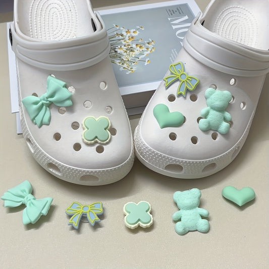 5pcs Bear & Bow Shoes Decoration Shoe Accessories Charms Birthday Gift