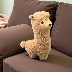Brown Alpaca Wool Plush Dolls - Fluffy Home Decoration